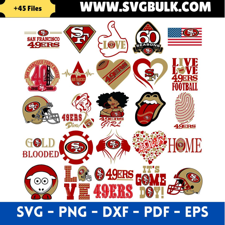 49ers san francisco SVG Cut File Bundle | 49ers SVG | 49ers Instant Download | 49ers Vector Clip Art