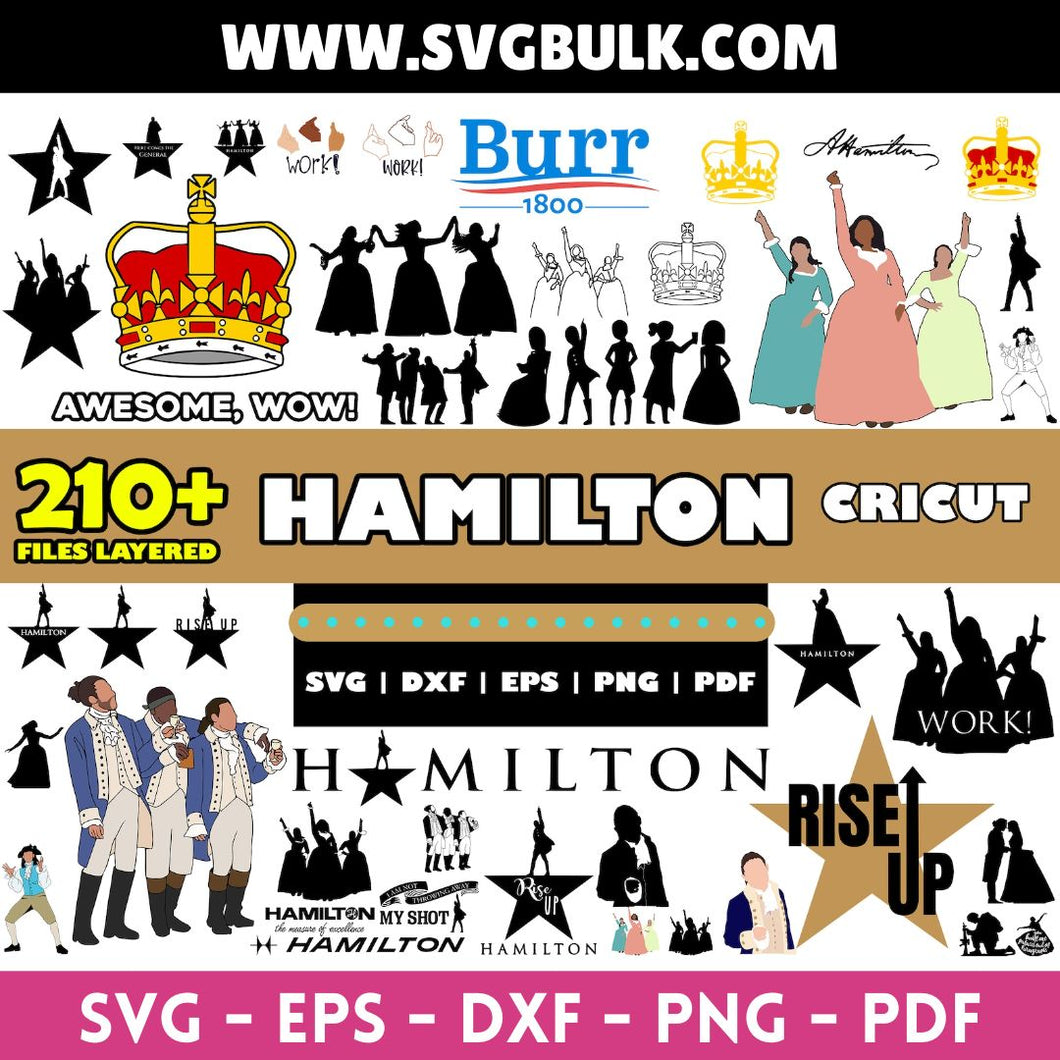 Hamilton Bundle SVG Hamilton Signature Studio Hamilton Work Schuyler Sisters, SVG and PNG file for Cricut Silhouette Cutting Machines Vector