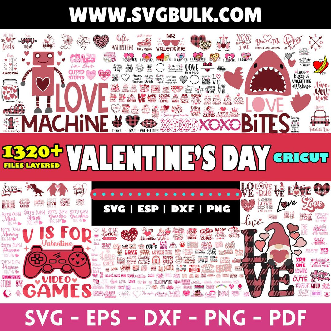 VALENTINE MEGA BUNDLE, Valentine Png Bundle, Valentines svg Bundle, Valentine's Day Designs, Cut Files Cricut, Silhouette