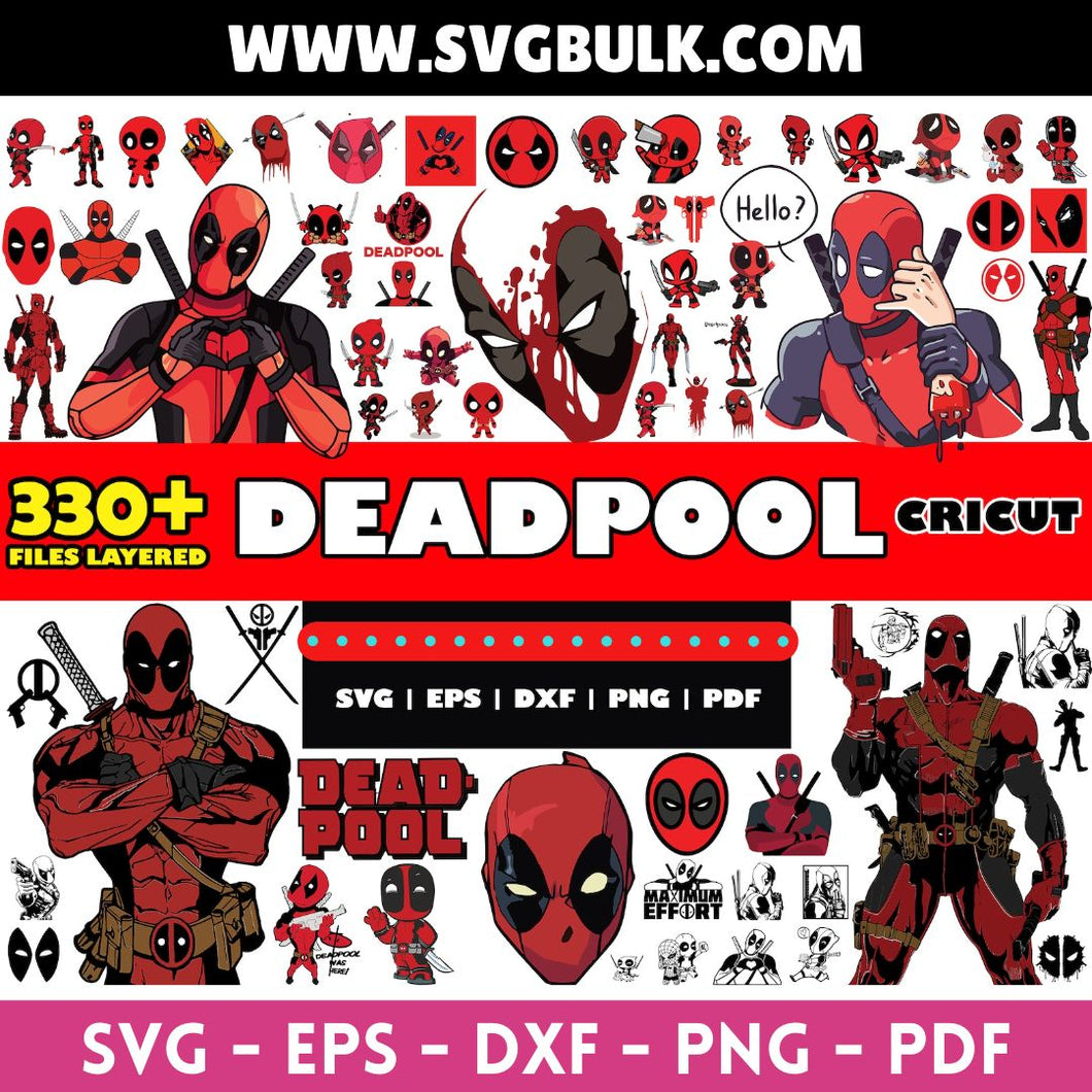 Deadpool Svg Bundle, Superhero Svg, Comics Svg, Bundle Layered, Silhouette, Cut File For Cricut, Digital Vector, Cut File, Instant Download