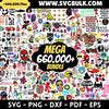 660.000 Unique Files, MEGA BUNDLE, Svg, png, dxf, eps