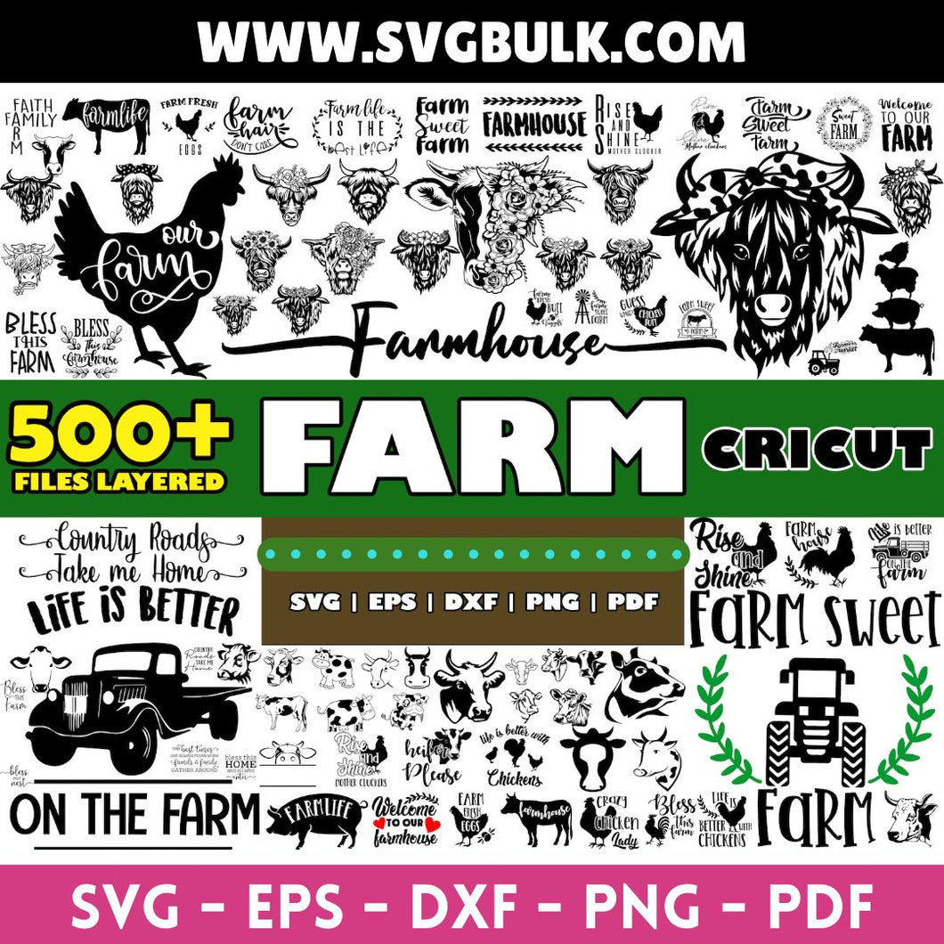 Farm Svg, Farm Silhouette, Farm Clipart, Barn Svg, Farm Life Svg, Farm Truck Svg, Farm animals Svg, Country Svg, Tractor Svg, Chicken Svg,
