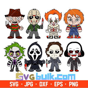 Layered Horror Movie Stitch Svg Bundle, Instant Download, Bundle For Cricut, Silhouette Vector SVG PNG DXF Cut File - Svgbulk