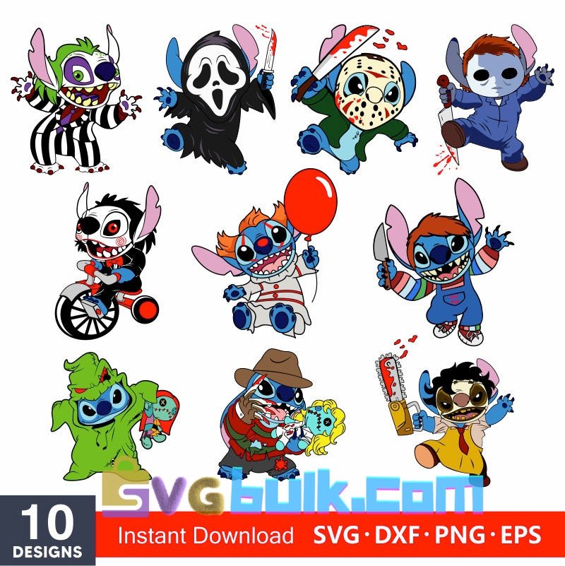 Layered Horror Movie Stitch Svg Bundle, Instant Download, Bundle For Cricut, Silhouette Vector SVG PNG DXF Cut File - Svgbulk