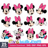 Layered Minnie Mouse Svg Bundle, Instant Download, Bundle For Cricut, Silhouette Vector SVG PNG DXF Cut File - Svgbulk