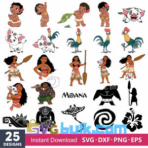 Layered Moana Svg Bundle, Instant Download, Bundle For Cricut, Silhouette Vector SVG PNG DXF Cut File - Svgbulk